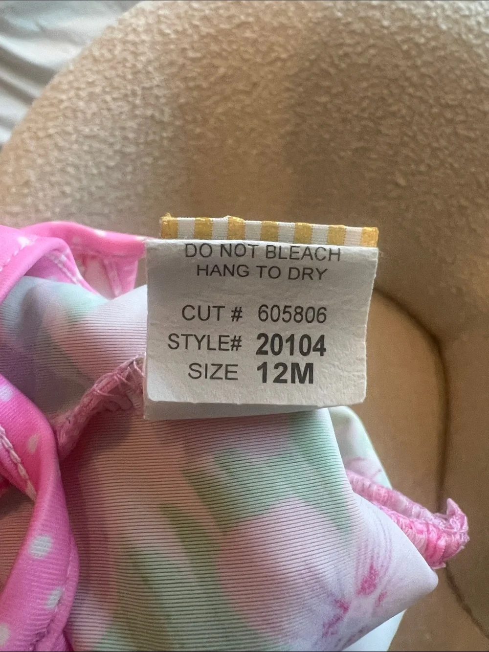 Banana cabana baby Girls' Pink Floral Ruffle One-Piece Swimsuit 12 months EUC